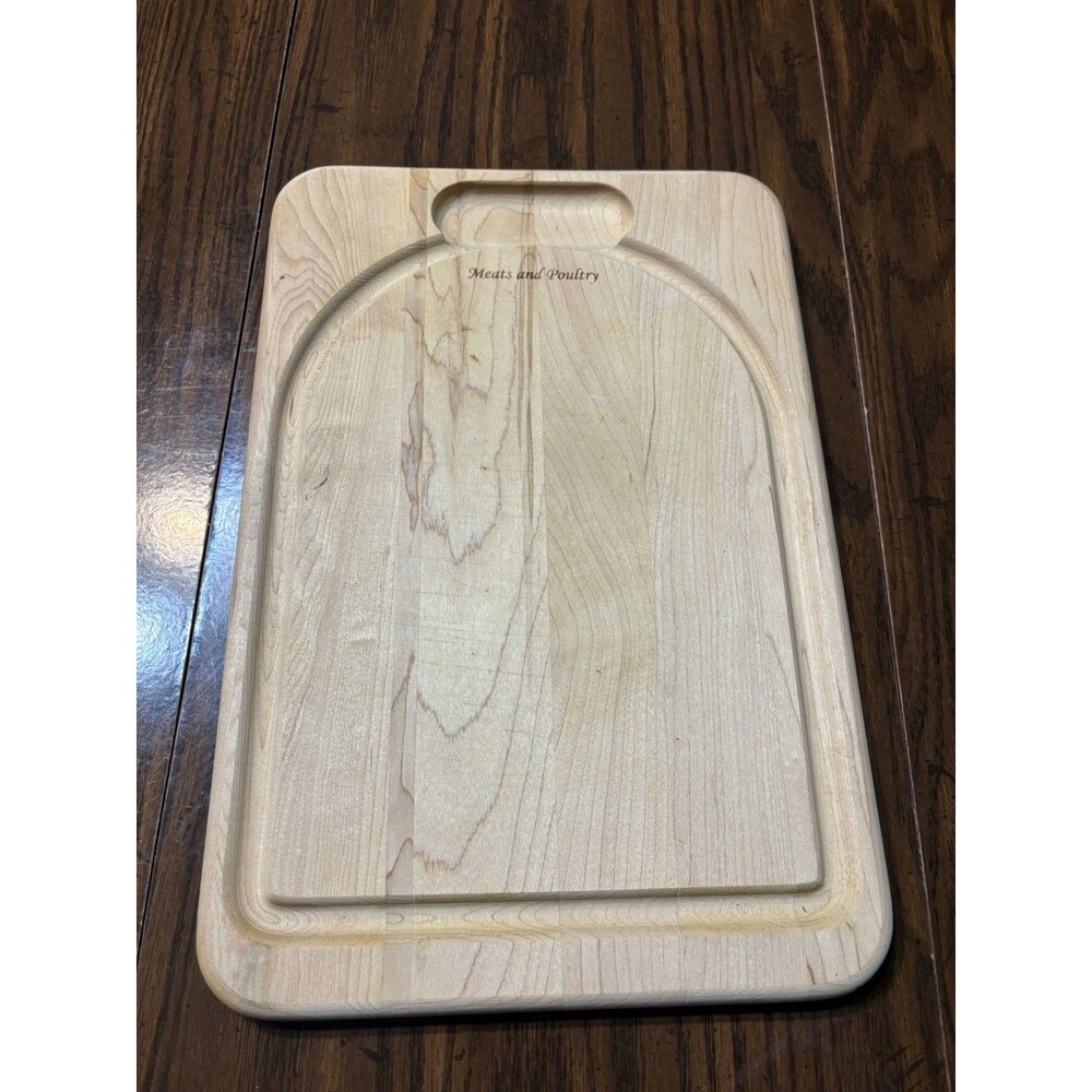 Reversible Wood Cutting Board 15x10 Dual Sided Meat & Poultry/Fruit & Vegetables